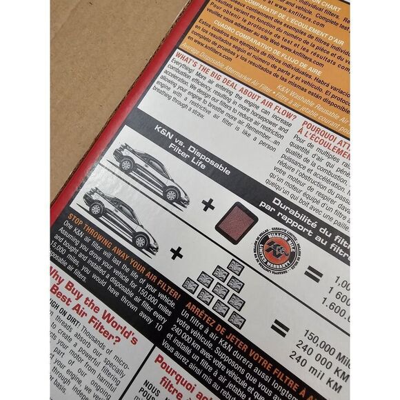 2 K&N Engine Air filter 1997-2003 MERCEDES BENZ CLK430, CLK55, E55, C43, 33-2183 - Picture 10 of 16